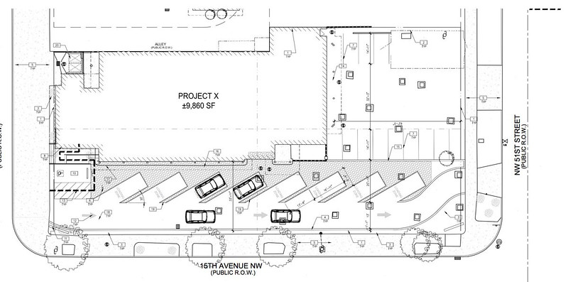 Site plan of proposed store in Seattle's Ballard neighborhood. (Seattle Department of Construction and Inspections)